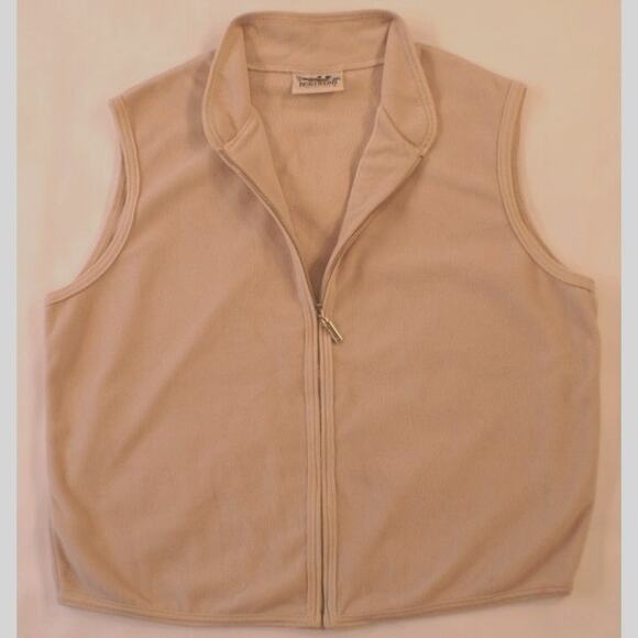 Northern Reflections Vest Tan Fleece Full Zip Medium - Picture 2 of 4